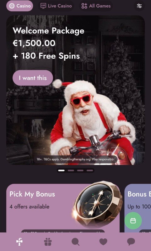 Get mobile welcome bonus 1500 euro and 180 spins