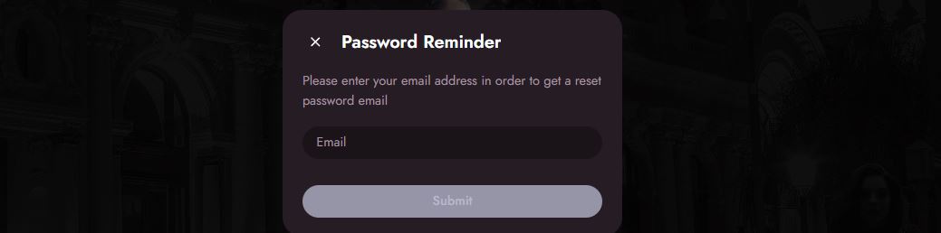 Reset your MrFortune password by entering email address